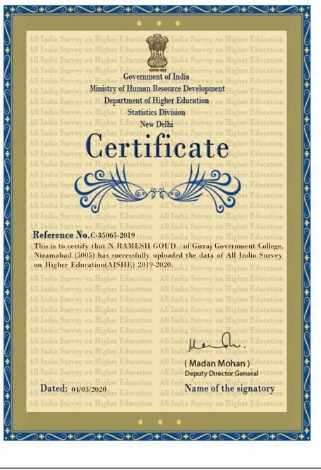 AISHE certificate
