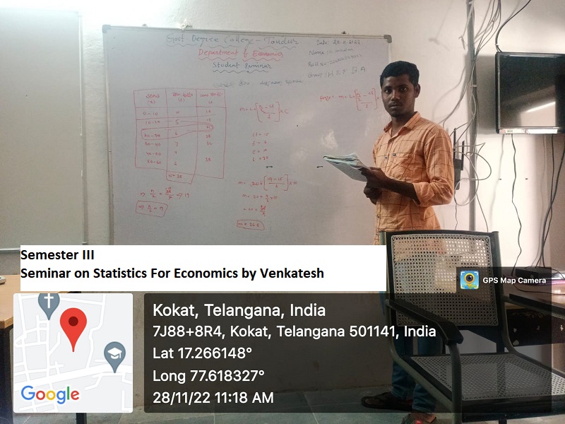 Semester III
Statistics For Economics on 28-11-2022